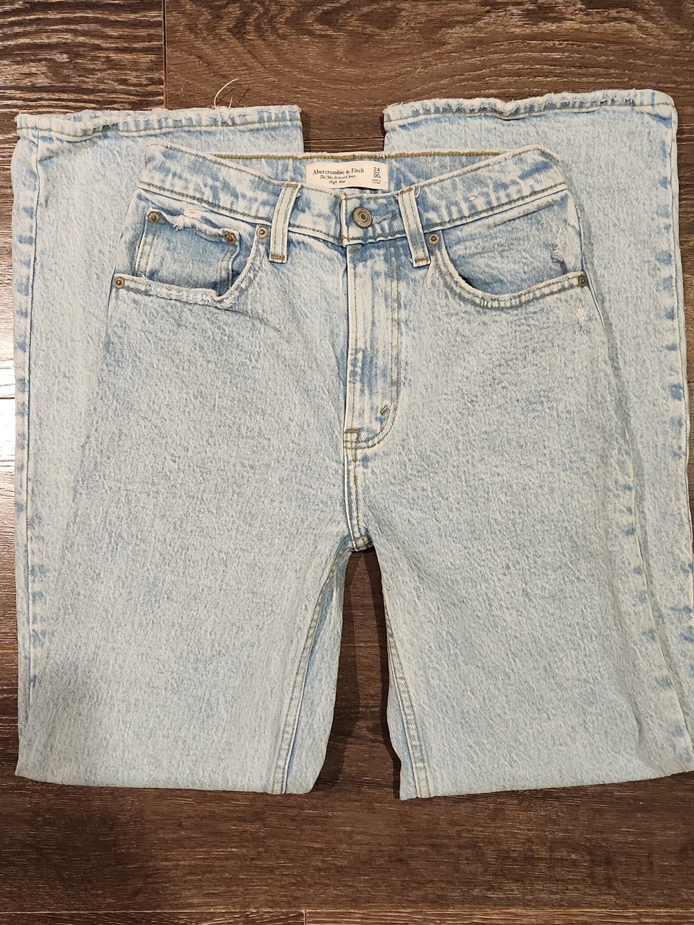 ❤️ ABERCROMBIE & FITCH 90'S HIGH RISE RELAXED WIDE LEG JEANS, 00S (24 SHORT) - Picture 6 of 14
